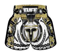 Tuff Sport Retro Muay Thai Pantaloncini Boxe Pantaloncini Classici Slim Cut MMA Kickboxing Allenamento Set Abbigliamento Allenamento, Tuf-msc110-bianco, S