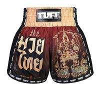 Tuff Sport Retro Muay Thai Pantaloncini Boxe Pantaloncini Classici Slim Cut MMA Kickboxing Allenamento Set Abbigliamento Allenamento, Tuf-msc101-rosso, L