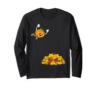 Tuffo Autunnale nella Zucca: Umorismo Autunnale Maglia a Manica