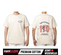 TuffStuff Icon T-Shirt Cotone Premium Flessibile Stretch Tessuto Logo Crema