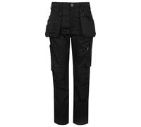 TuffStuff - Pantaloni da lavoro Proflex - Pantaloni cargo - Slim Fit - Tessuto completamente elasticizzato - Pantaloni da lavoro per uomo - Cuciture triple - Pantaloni da lavoro da uomo, Nero, 30W
