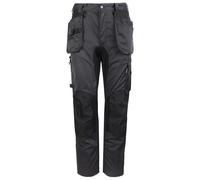 TuffStuff - Pantaloni da Lavoro X-Motion - Stile Cargo - Pannelli Elasticizzati - Cuciture Triple - Tasche con Ginocchiere - Comodi e Flessibili, Grigio, 30 W