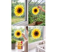 TUFROX 3 adesivi per mosche per finestre, per interni, non tossico e privo di pesticidi (bellissimo design con girasole)
