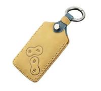 TUHBCX Cover Guscio Scocca Chiave Custodia in Pelle per Chiave Auto Custodia Shell per Clio per Logan per Megane 2 3 per Koleos per Scenic Card 4 Pulsanti Car Styling FOB Cover Guscio Chiave(Brown)