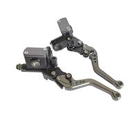 TUHBCX Set leve frizione freno 1 Paio Pompa Frizione Freno Idraulico Moto Pistone 14mm Cilindro Principale Leva Manubrio 22mm Per(Titanium)
