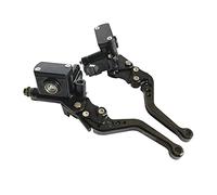 TUHBCX Set leve frizione freno 1 Paio Pompa Frizione Freno Idraulico Moto Pistone 14mm Cilindro Principale Leva Manubrio 22mm Per(Svart)