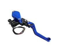 TUHBCX Set leve frizione freno Moto 7/8 "22mm Con Foro Specchio M10 Frizione Pompa Freno Cilindro Principale Pistone 14mm Freno Leve Frizione Maniglia Idraulica(Blue Right)