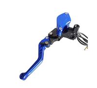 TUHBCX Set leve frizione freno Moto 7/8 "22mm Con Foro Specchio M10 Frizione Pompa Freno Cilindro Principale Pistone 14mm Freno Leve Frizione Maniglia Idraulica(Blue Left)
