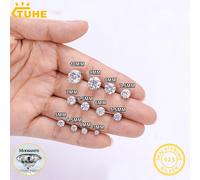 TUHE Orecchini Moissanite rotondi classici unisex in argento 925 per le donne D Colore VVS1 Orecchini rotondi Moissanite Gioielleria raffinata