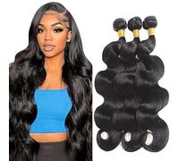 Tuheerst 1B Natural Black Bundles Human Hair Double Weft Body Wave capelli umani Extensions Unprocessed Brazilian Virgin Hair Capelli Umani 18 20 22 Inch Total 3 Bundles Total 150g