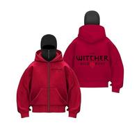 TUIAIFA Felpa con Cappuccio con Maschera for Witcher Felpa con Cappuccio da Viaggio Calda Resistente con Doppio Cappuccio con Cerniera Intera Felpa con Maschera facciale(D,L)