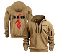 TUIAIFA Felpa con cappuccio da uomo for Linkin Park, felpa con cappuccio semplice, pullover con cappuccio e bottoni, camicia con tasca a marsupio(H,2XL)