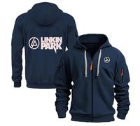 TUIAIFA Felpa con cappuccio e zip for Linkin Park, da uomo, unisex, for adolescenti, leggera, a maniche lunghe, casual, con tasche(F,2XL)