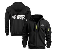 TUIAIFA Felpa con cappuccio e zip for Linkin Park, da uomo, unisex, for adolescenti, leggera, a maniche lunghe, casual, con tasche(G,XL)