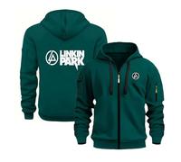 TUIAIFA Felpa con cappuccio e zip for Linkin Park, da uomo, unisex, for adolescenti, leggera, a maniche lunghe, casual, con tasche(C,M)
