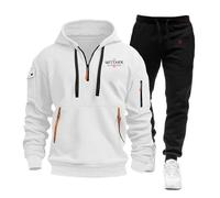 TUIAIFA Set da 2 Pezzi da Uomo con Cappuccio e Pantaloni for The Witcher, Felpa con Cerniera Completa, Giacche, Tuta da Ginnastica(D,L)