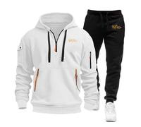 TUIAIFA Tuta Casual da Uomo in 2 Pezzi for Doctor Who, Felpa con Cappuccio a Maniche Lunghe e Tuta da Ginnastica con Stampa di Lettere(H,2XL)