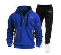 TUIAIFA Tuta Casual da Uomo in 2 Pezzi for Doctor Who, Felpa con Cappuccio a Maniche Lunghe e Tuta da Ginnastica con Stampa di Lettere(A,3XL)