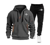 TUIAIFA Tuta da Uomo da Uomo for Doctor Who Set da 2 Pezzi con Logo Felpa in Cotone a Maniche Lunghe Fondo Activewear(H,XL)