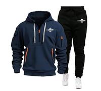 TUIAIFA Tuta da Uomo da Uomo for Doctor Who Set da 2 Pezzi con Logo Felpa in Cotone a Maniche Lunghe Fondo Activewear(E,XL)
