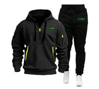 TUIAIFA Tuta da Uomo FENDT composta da 2 Pezzi, Felpa con Cappuccio, Pantaloni da Jogging, Tuta da Corsa con Stampa di Lettere e Tute con Tasca(A,L)