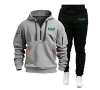 TUIAIFA Tuta da Uomo FENDT composta da 2 Pezzi, Felpa con Cappuccio, Pantaloni da Jogging, Tuta da Corsa con Stampa di Lettere e Tute con Tasca(F,XL)