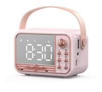 Tuidzljd Sveglia Bluetooth 5.0 Speaker Vintage Altoparlante Bluetooth Wireless Speaker Supporto TF Card U Disk AUX 3D Sound Balance Diffusion Type Alarm Clock Speaker A