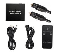 Tuidzljd Toslink 2 in 1 out Switch Splitter SPDIF/TOSLINK Audio Ottico 2x1 Switcher SPDIF Splitter con