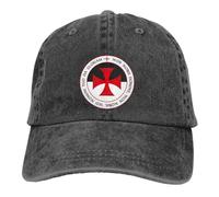 TUIKKKLO Berretti da Baseball cap I Cavalieri Templari Croce Crociata Sigillo Motto Tee Trucker Snapback Caps Cappello papà Massone Oro Quadrato Bussola Cappelli Sport all'Aria Aperta