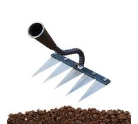 Tuin Dethatcher Hark, zware ijzeren wietharken, sterke ijzeren wiethark | Draagbare Dethatcher Carbon Garden Hark Hark, Tanden Gardenia IJzeren Wieden Hark voor tuinieren en wieden