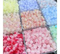TUITA Perline di Vetro da 8 mm, bellissime Perline Multicolor, Fai da Te, Collana, Braccialetto, Gioielli, Perline Fatte a Mano, Accessori