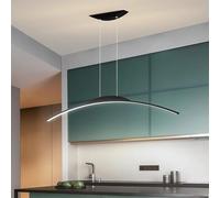 TUJJTU Lampada a sospensione per sala da pranzo Luce moderna curva a LED con telecomando Dimmerabile Lampadario lineare Altezza regolabile Illuminazione per bar (Nero, 120cm)