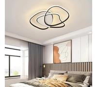TUJJTU Lampada Da Soffitto A LED Nera Dimmerabile Lampadario 54w Lampada Da Soffitto Moderna E Creativa Con Telecomando Lampada Da Soggiorno Per Camera Da Letto Sala Da Pranzo Camera (Nero, Φ60CM)