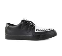 TUK Calzature Uomo Donna Sneakers Creeper Punta Nere Bianche In Pelle
