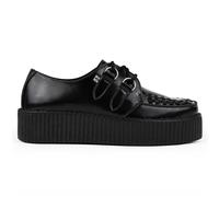 Tuk Calzature Uomo Donna Viva High Creeper Nero Pelle Stringate Goth