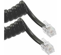 TUK - Cavo RJ10 nero a spirale per ricevitore telefonico - 3,7 m