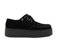 Tuk Footwear Uomo Donna Viva High Creeper Nero Suede Scarpe Stringate