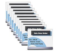 TUKA 10 Pezzi A5 Espositore da Tavolo, a Forma di T Doppio, Acrilico Porta-avvisi da Tavolo con Base, Supporto Pubblicitario da Banco, per Menù Carta Promozioni Altro. A5 Orizzontale, TKD8204-A5-10x