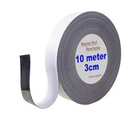TUKA 10m x 30mm x 1mm Nastro Magnetico per Etichettare, Riscrivibile Ritagliabile Cancellabile Banda Magnetica Segni di Identificazione, per Lavagna Bianca, Frigorifero, Mensole. Bianco TKD9046-3cm