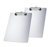 TUKA | 2 x A4 Portablocco in Alluminio, Clip in Metallo Gommato - Appunti in Alluminio di Alta Qualità, Grande Resistenza, Porta-pad Lavagna da scrittura, 2 Portablocchi, Argento, TKD8025-silver-2x