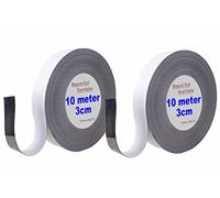 TUKA 20m x 30mm x 1mm Nastro Magnetico per Etichettare, Riscrivibile Ritagliabile Cancellabile Banda Magnetica Segni di Identificazione, per Lavagna Bianca Frigorifero Mensole. 2x10m Bianco TKD9046