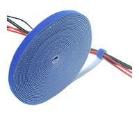 TUKA Fascetta Cavi 10M x 15mm, Riutilizzabile, adesivo Organizzatore Gestione fermacavi, due lati Gancio e Anello, Fascette Cablaggio fermacavo per Laptop, PC, TV, ecc. Blu, TKB5013 Blue