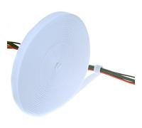 TUKA Fascetta Cavi 10M x 20mm, Riutilizzabile, adesivo Organizzatore Gestione fermacavi, due lati Gancio e Anello, Fascette Cablaggio fermacavo per Laptop, PC, TV, ecc. Bianco, TKB5012 White