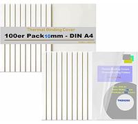 TUKA-i-AKUT 100x 10mm Copertine per Rilegatura Termica, A4 Cartelline Termiche, Larghezza Dorso 10 mm - Capacità 90 Fogli, Fronte trasparente, 100 pz, Bianco Colore, TKD9200-A4-white-100x