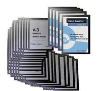 TUKA-i-AKUT 100x A3 Cornice Magnetica per Espositore, Autoadesiva Cornice per Display su Superfici Lisce Solide, Buste per Documenti Poster Cartelli Avvisi, Confezione da 100, Nero TKD8400-A3-100x