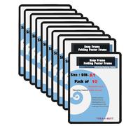 TUKA-i-AKUT 10X A1 Cornice a Scatto in Alluminio Profilo 25 mm, Pieghevoli Cornice a Clip per Poster Foto Display Pubblicitari, con Angoli Arrotondati, Color Nero TKD8421-A1-10X