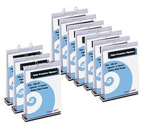 TUKA-i-AKUT 10x Espositore da Tavolo in Acrilico, A4 Verticale, Lavagna a fogli mobili per Presentazioni, Presentatore con Base, Supporto Menu Segno Poster, 6 Buste Trasparenti, TKD8211-A4-10x