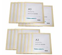 TUKA-i-AKUT 20x A3 Cornice Magnetica per Espositore, Autoadesiva Cornice per Display su Superfici Lisce Solide, Buste per Documenti Poster Cartelli Avvisi, Confezione da 20, Color Oro TKD8400-A3-20x