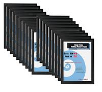 TUKA-i-AKUT 20X A4 Cornice a Scatto in Alluminio Profilo 25 mm, Pieghevoli Cornice a Clip per Poster Foto Display Pubblicitari, Pannello Protezione, Materiale Fissaggio, Color Nero TKD8420-A4-20X