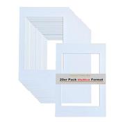 TUKA-i-AKUT 20x Passe-partout da 60x80 cm (per Foto da 40x60 cm), Senza Acidi e Resistente All'invecchiamento, Passepartout per Inquadrare Foto, Poster, Stampe d'Arte, ECC. Bianco, TKD9100-60x80-20x